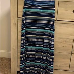Merona Blue Striped Maxi Skirt
